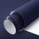Tatyanna Navy Blue Wallpaper Peel and Stick Wallpaper 15.7inch x 118.1inch Blue Contact Paper Navy Wall Paper Self-Adhesive Removable Matte Solid Stick and Peel for Living Room Waterproof Vinyl