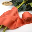 Chiffon Ribbon Silk Satin Ribbon 2 Inch x 10 Yard 2 Rolls Frayed for Weddings Bridal Bouquets Gift Wrapping Baby Shower Invitations Home Decor and DIY Crafts (Burnt Orange)