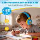 Kids Headphones Bluetooth for Boys, Toddler Headphones Wireless for School, 85/95dB Volume Limited, 50H Playtime, Bluetooth 6.0, Built in Mic, Fast Charging for Tablet, iPad, Cellphone