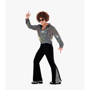 Morph Mens Disco Costume 70s Outfit Full Disco Shirt Retro Party Wear 70s Style Clothing for Men XXL