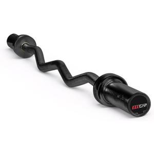 CAP Barbell 47-Inch Olympic EZ Curl Bar for 2-Inch Weight Plates | Multiple Options (Black)