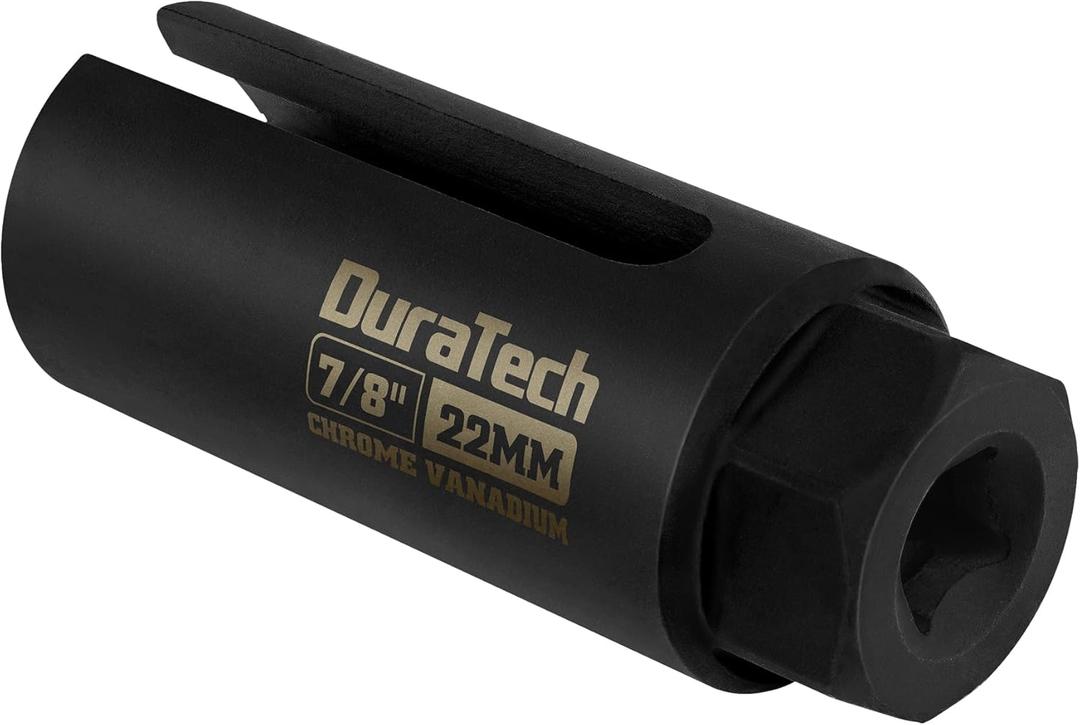 DURATECH O2 Oxygen Sensor Socket 3/8" Drive x 7/8"(22mm), Oxygen Sensor Remover Tool Chrome-Vanadium Steel with Side Wire Gate, O2 Removal and Installation