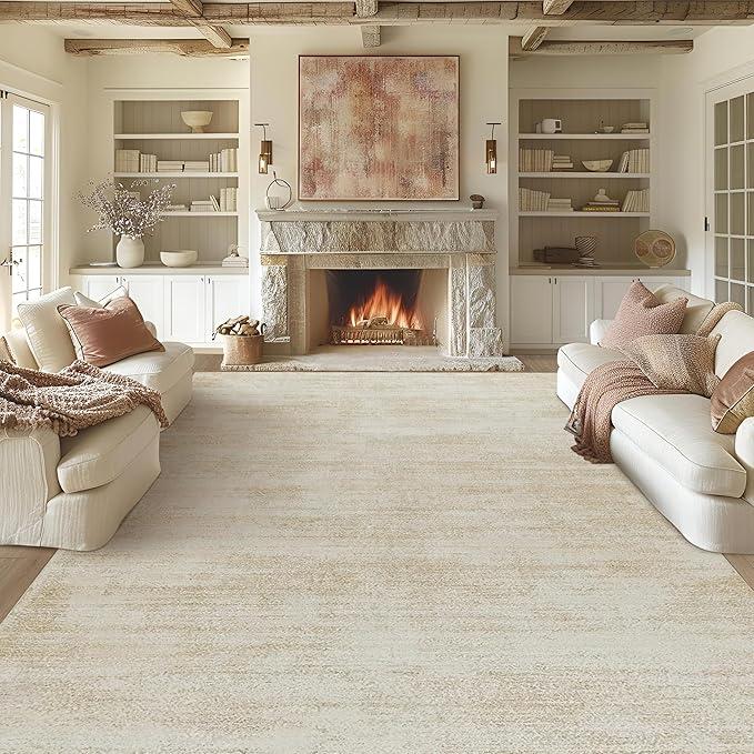 BILEEHOME Abstract Neutral Area Rug,"9x12"