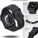 TiMOVO Sport Band Compatible with Apple Watch 42mm (Series 11/10) 41mm 40mm 38mm for Women Men (2025), Soft Silicone Replacement Strap for iWatch Series 9/8/7/6/5/4/3/2/1/SE 3 2 1, Black