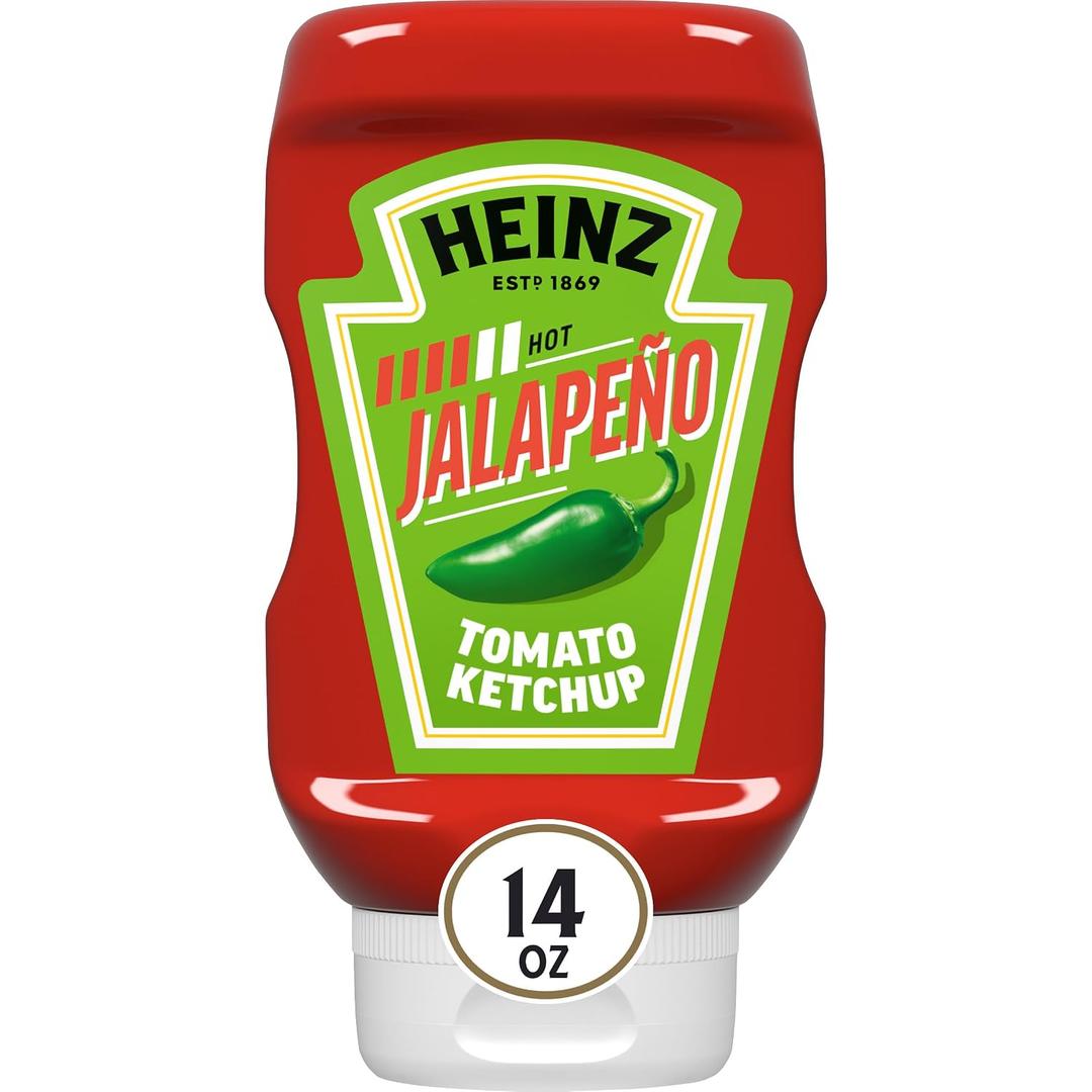 Heinz Tomato Ketchup Blended With Jalapeno, 14 oz Squeeze Bottle (EXP 05/24/26)