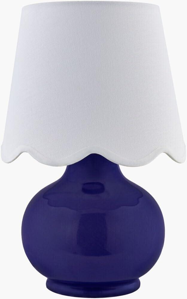 Practical Touch 13" Modern Practical Ceramic Table Lamp with Cotton Lampshade for Nightstand Bedroom, Living Room Or Office for Living Room and Office(13)