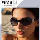 FIMILU Polarized Sunglasses for Women, Retro Stylish Glasses Reduce Glare Sun Glare UV Protection for Travelling Vacation