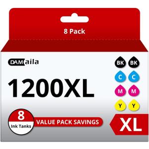 1200XL Ink cartridges Compatible Replacement for Canon Maxify 1200 Ink to use with PGI-1200 MB2720 MB2320 MB2020 MB2120 MB2350 Printer (2Black, 2Cyan, 2Magenta, 2Yellow)
