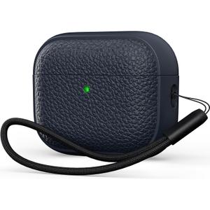 R-fun for AirPods Pro 3 Case 2025, Soft TPU (Leather-Like Design) Drop Protection Cover for Men and Women with Lanyard and Cleaner Kit, Compatible with Apple AirPods Pro 3rd Generation-Blue