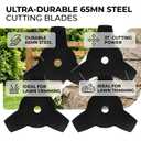 4-Pack Brush Cutter Blades 10 Inch 3T Teeth Lawn Mower Replacement Blades Compatible with Trimmers for Thick Weeds and Shrubs
