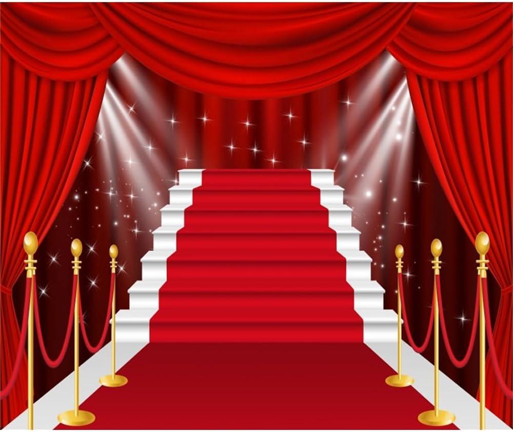 Red Carpet Backdrop 10x8ft Fabric Movie Night Party Decoration Backdrops VIP Birthday Pictures Award Ceremony Graduation Prom Events Backdrop Wedding Banquet Photos