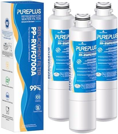 PUREPLUS DA29-00020B Refrigerator Water Filter Replacement for Samsung RF28HMEDBSR, RF263BEAESR, HDX FMS-2, HAF-CIN/EXP, RF4287HARS, RF28HFEDBSR, DA29-00020A, RF261BEAESR, DA97-08006A, 469101, 3PACK