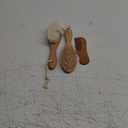 Baby Hair Brush and Comb Set for Newborn - Wooden with Soft Goat Bristle, Newborns Girl, Boy, Toddler Cradle Cap (Oval, Walnut)