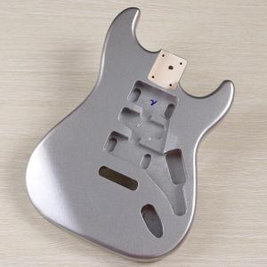Electric Guitar Body for Fender Stratocaster Electric Guitar Body  HSH Poplar Wood, Glossy Finish Electric Guitars Replacement Parts (M11 Silver)