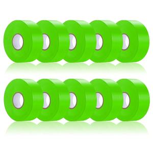 10 Pack Green Flagging Tape, Non-Adhesive Plastic Ribbon Neon Marking Roll,1inch*2000ft, Marking Tape for Tree Marking, Hunting, Boundaries and Hazardous Areas,Trail Marking