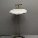 SIMPLIHOME Brook Contemporary 10 Inch Wide Metal C Side Table in White / Gold, For the Living Room and Bedroom