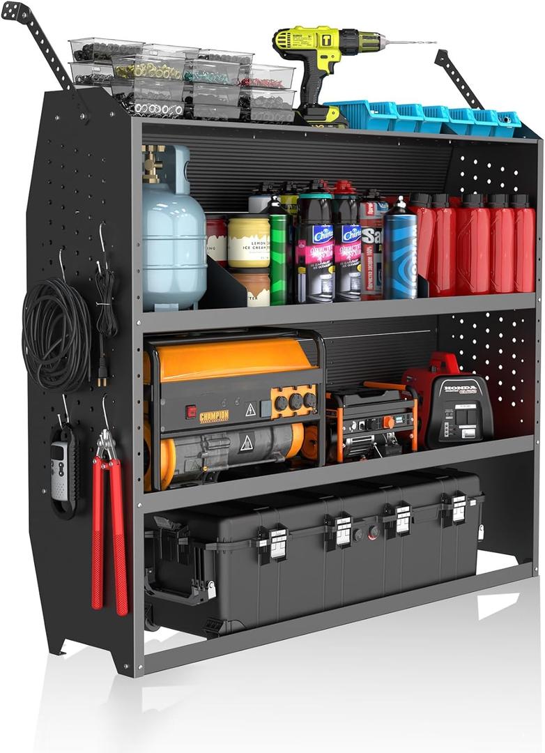 52" W x 46" H x 13" D Cargo Van Shelving Storage System Fit for Ford Transit, GMC Savana, Chevy Express, Nissan NV, Ram Promaster, Mercedes-Benz Sprinter and Metris