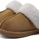 Litfun Women's Fuzzy Memory Foam Slippers Fluffy Winter House Shoes Indoor and Outdoor (7-7.5)