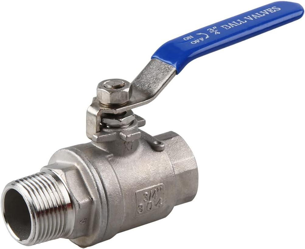 Ball Valve 3/4", Stainless Steel 304 Water Valve Shut Off Valves for Oil and Gas, Male X Female NPT Thread (3/4 inch, 1 Pack)