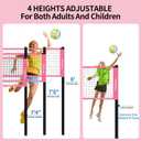 20FT Outdoor Volleyball Net Set System for Backyard Beach with Anti-Sagging Net, Iron Adjustable Height Poles, Soft PU Volleyball and Pump, Carry Bag - Instant Set Up & Durable