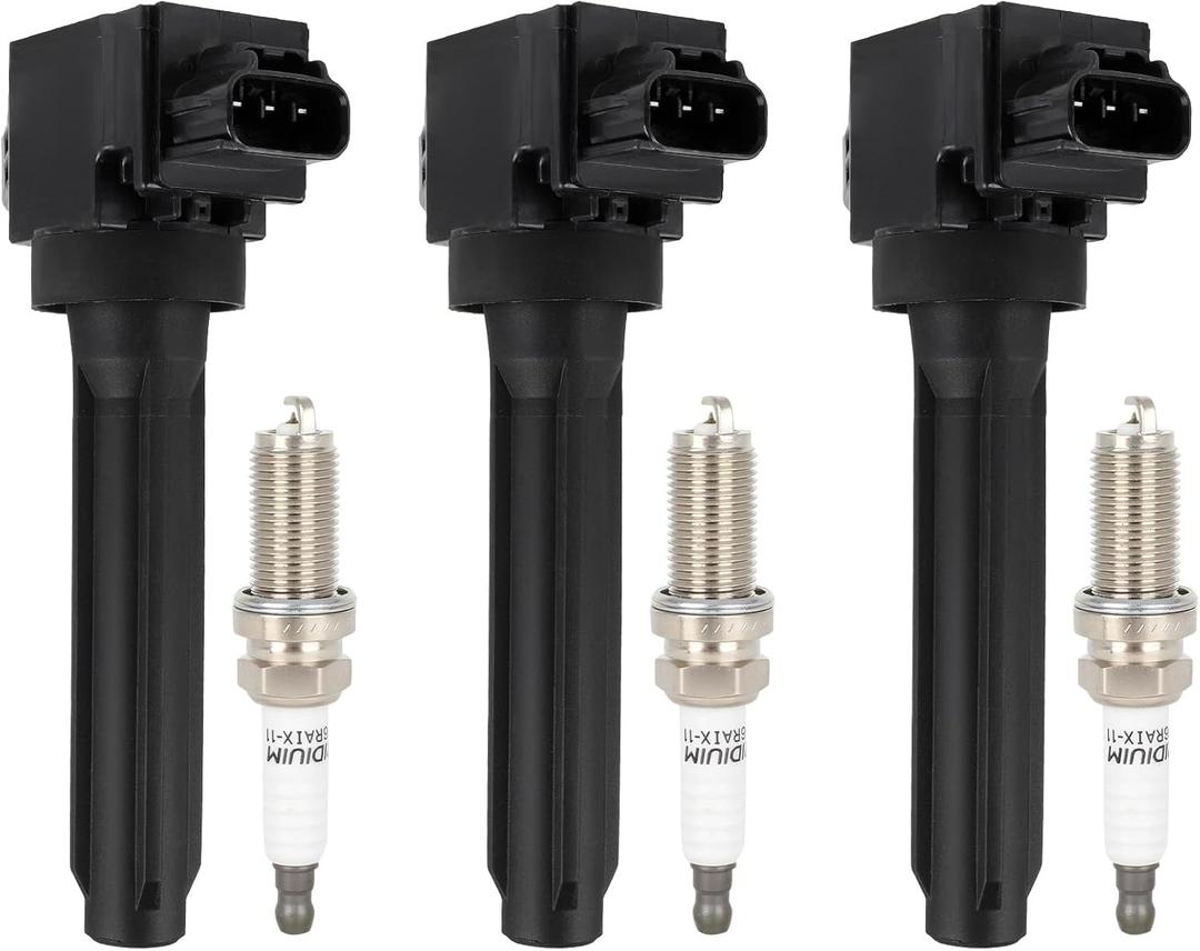 ECCPP UF815 3 ignition coils with 3 iridium Spark Plugs for Mitsubishi Mirage G4 2015-2018 1.2L l3 UF815 4505 PKH16TT