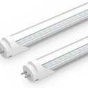 Romwish 2FT LED Tube Light, T8 T12 Type B LED Light Bulb, 10W(24W Equiv.), 5000K Daylight, 1120LM, 24 Inch F20T12 Fluorescent Replacement, Remove Ballast, Double-Ended Power, Clear Cover, 2 Pack