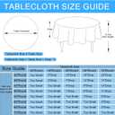 Hiasan Round Linen Tablecloth 50 Inch - Wrinkle and Stain Resistant Washable Polyester Fabric Table Cloth for Dining Room Kitchen Party, Black