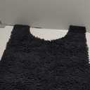 Smiry Luxury Chenille Toilet Rugs U-Shaped 24x20, Soft Absorbent Non-Slip Contour Bathroom Rugs for Toilet, Machine Washable Contoured Bath Mats, Black