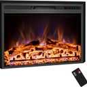 Electric Fireplace, 33" Electric Fireplace Inserts, Recessed Fireplace Heater with Remote Control, Adjustable Flame Colors, Timer&Overheating Protection, 750/1500W