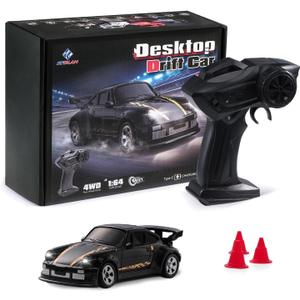 1/64 Scale Drift RC Car,Mini RC Sportscar 2.4Ghz Mini Racing Drift Racing Remote Contrl Car Model Toys Hobby Gift for Adults and Kid(Black)