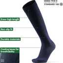 DANISH ENDURANCE Knee-High Dress Socks for Men & Women, 3-Pack (Large, Multicolor (1x Black, 1x Grey, 1x Navy))