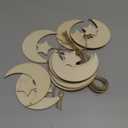 Creaides 20pcs Moon Star Wood DIY Crafts Cutouts Wooden Moon Star Shaped Hanging Ornaments with Hole Hemp Ropes Wood Tags for Baby Shower Wedding Birthday Christmas Decorations