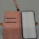 Defencase Compatible with iPhone 16 Case Wallet with RFID Blocking Card Holder for Women and Men, Fashion PU Leather Magnetic Snap Flip Zipper Strap Wallet Phone Case for iPhone 16 6.1", Rose Pink