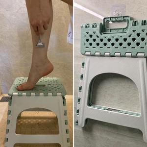 Foldable Green Shaving Shower Stool - Waterproof Plastic Pedicure Rest