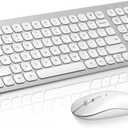 cimetech Wireless Keyboard and Mouse Combo, Compact Full Size Wireless Keyboard and Mouse Set Less Noise Keys 2.4G Ultra-Thin Sleek Design for Windows, Computer, PC, Notebook, Laptop - Silver