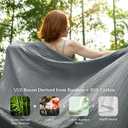 BEDELITE Cooling Waffle Blanket Queen Size Lightweight Breathable Cotton Summer Blanket of Rayon Derived from Bamboo for Hot Sleepers, Soft Cozy Blankets with Ideal Weight for Bed, Grey, 90"x90"