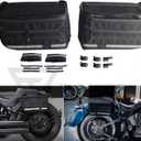 Universal Saddlebags Saddle Luggage Storage Bag Compatible with Harley Softail Dyna Street Bob Wide Super Glide FXR FXLRS Low Rider S Sportster, With Reflective Strips, 30L(7.9 Gallons)