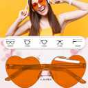 18 Pairs Heart Sunglasses Rimless Heart Shaped Glasses Bulk Pack for Women Colored Party Birthday