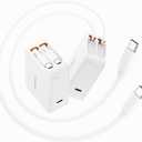 SUPERONE 3 in 1 Retractable Phone Charger with Dual Cables, Retractable Wall Charger with PD 35W Fast Charging for iPhone 16/15/14/13/12/11 Series, Pad, Tablet, LG, Samsung and More