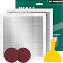 12 X 12 Inch Drywall Repair Kit - Heavy Duty Self-Adhesive Mesh Drywall Repair Patch for Large Holes in Wall and Ceiling, Wall Patch Repair Kit with Scraper and Sandpaper - Dry Wall Patch Kits