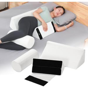 Fanwer Wedge Pillow for Side Sleeping (3 IN1), Adjustable Bed Wedge Pillows for Back Pain Relief, Bed Sores, Sleep Apnea, Post Surgery, Positioning Body Pillow for Seniors, Adults, and Elderly