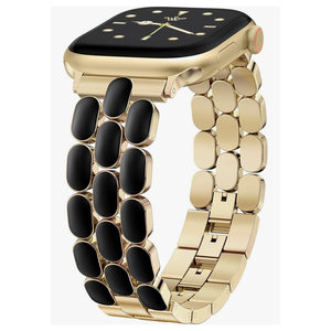 Wearlizer Metal Band Compatible with Apple Watch Bands for Women 40/38/41/42/44/45/46/49mm, Enamel Stainless Steel Strap for iWatch Series 11-1 SE/Ultra