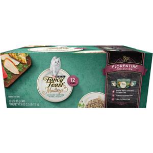 Purina Fancy Feast Wet Cat Food Medleys Florentine Wet Cat Food Variety Pack - (2 Packs of 12) 3 oz. Cans (EXP 04/01/28)