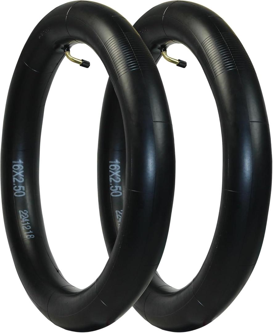 Libereco 16x2.125/2.5/3.0 Bike Inner Tubes for Electric Bike - Butyl Rubber,Bent Valve (CR202), High Elasticity for E-Bikes & Children Bikes