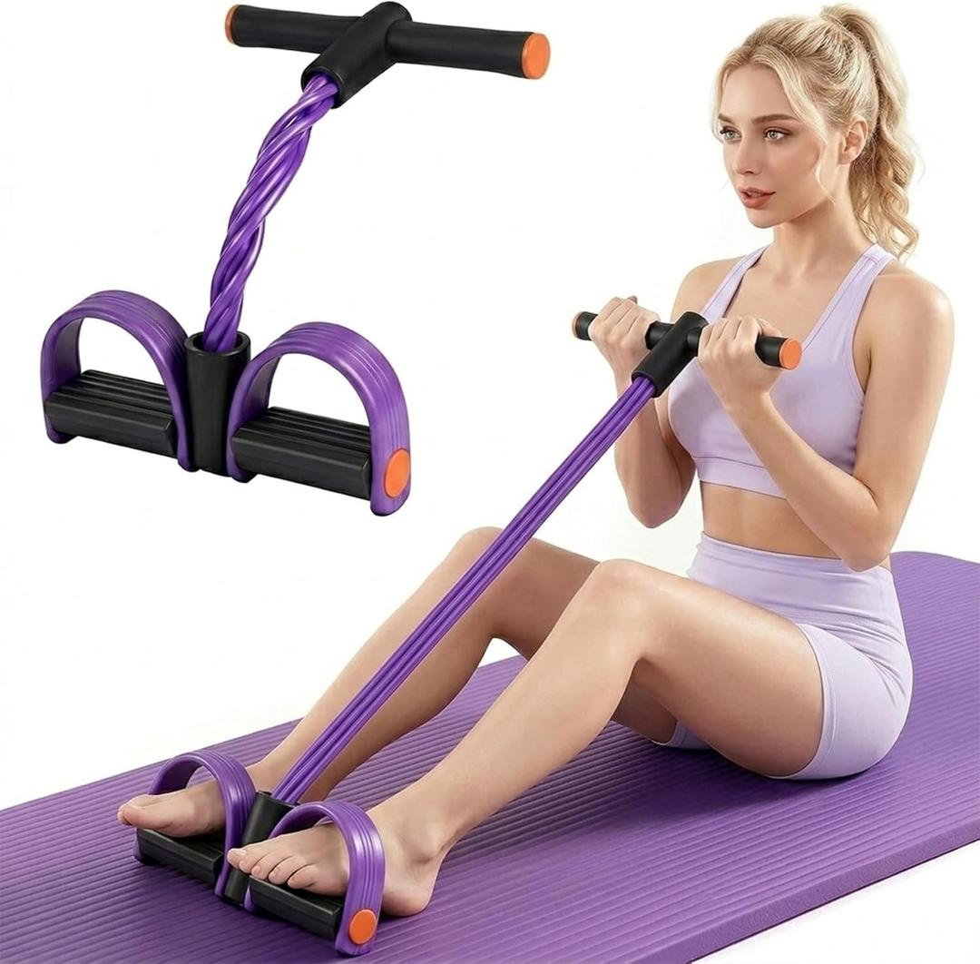 Pedal Resistance Band with Handle, Upgraded 6-Tube Pedal Puller Resistance Band for Sit Up Exercise Equipment, Fitness Exercise Bands for Women Slimming, Abdomen, Waist, Hands, Legs