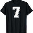 7 Number Seven Team Sports Graphic Varsity Matching T-Shirt