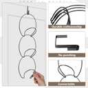 Yerliker 16 Pieces Hat Rack Wig Holder over The Door Baseball Hat Holder Wall Mounted Hanging Wig Organizer for Closet Display Storage Rack with 2 Hooks for Tie Scarf(Black)
