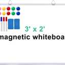 H-Qprobd 3' x 2' Magnetic Whiteboard Large Dry Erase White Board 36"x24" Aluminum Presentation Whiteboard with Long Pen Tray, 6 Markers, 2 Erasers &12 Magnets