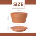 INGOFIN 8 Inch Terracotta Shallow Pots Set with Saucer - Ceramic Clay Pots with Drainage Hole, Terra Cotta Pot for Plants for Indoor Outdoor Plants, Set of 2, Shallow 8/8 inch -2 pcs