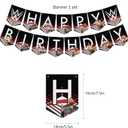 Wrestling Birthday Decorations, Wrestling Party Supply include Happy Birthday Banner, Cake Topper, Cupcake Toppers, Balloons for Kids Adults Party Decorations (Black)